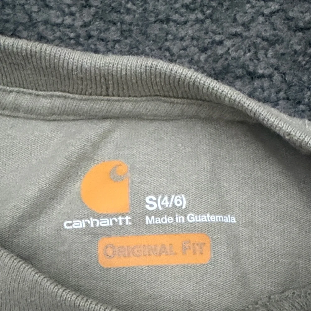 Carhartt Long Sleeve Tee with Maroon Sleeve Logo - Picture 2 of 2